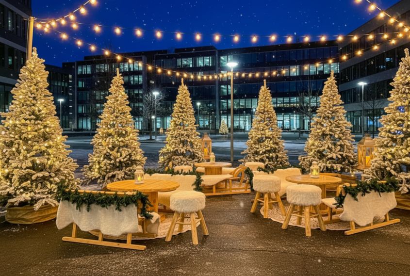 Weihnachtsdeko Büro Frankfurt modern