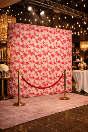Fotobox Blumenwand Hintergrund für Hochzeiten und stilvolle Event Fotospots