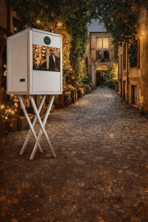 Italienische Gassen Kulisse als Fotobox Hintergrund für mediterrane Event Themen