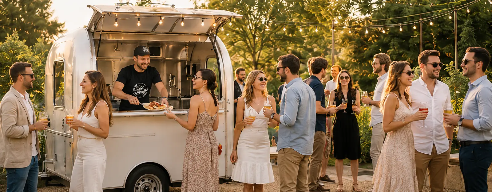 Crêpe Catering bei einer Firmenfeier und einem Sommerfest