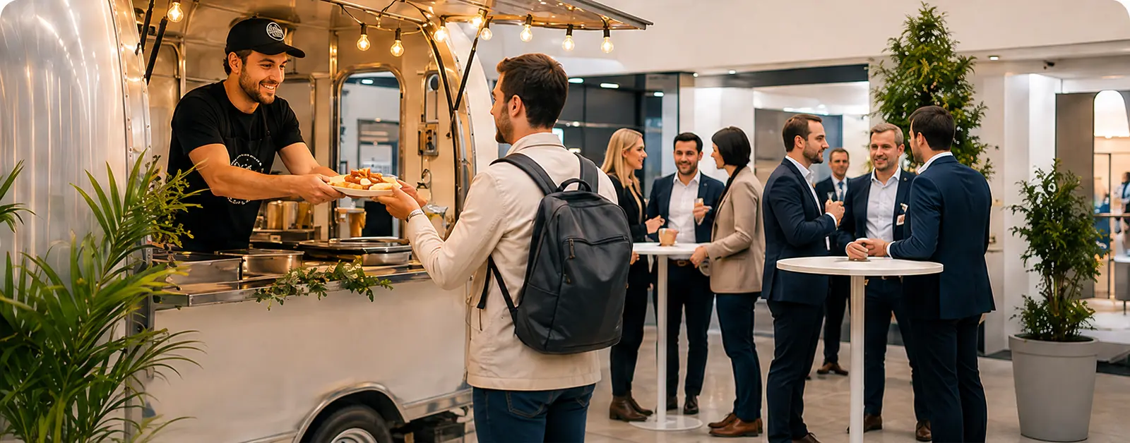 Crêpe Catering auf einer Messe, bei einem Kundenevent und einer Eröffnung