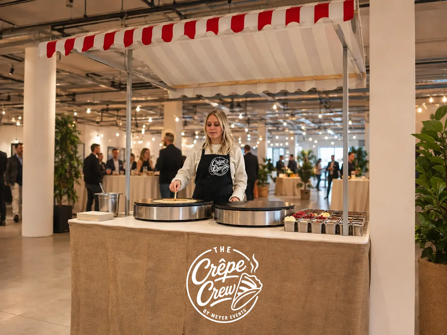 Kompakter Crêpe Marktstand für Firmenfeiern, Messen und private Veranstaltungen