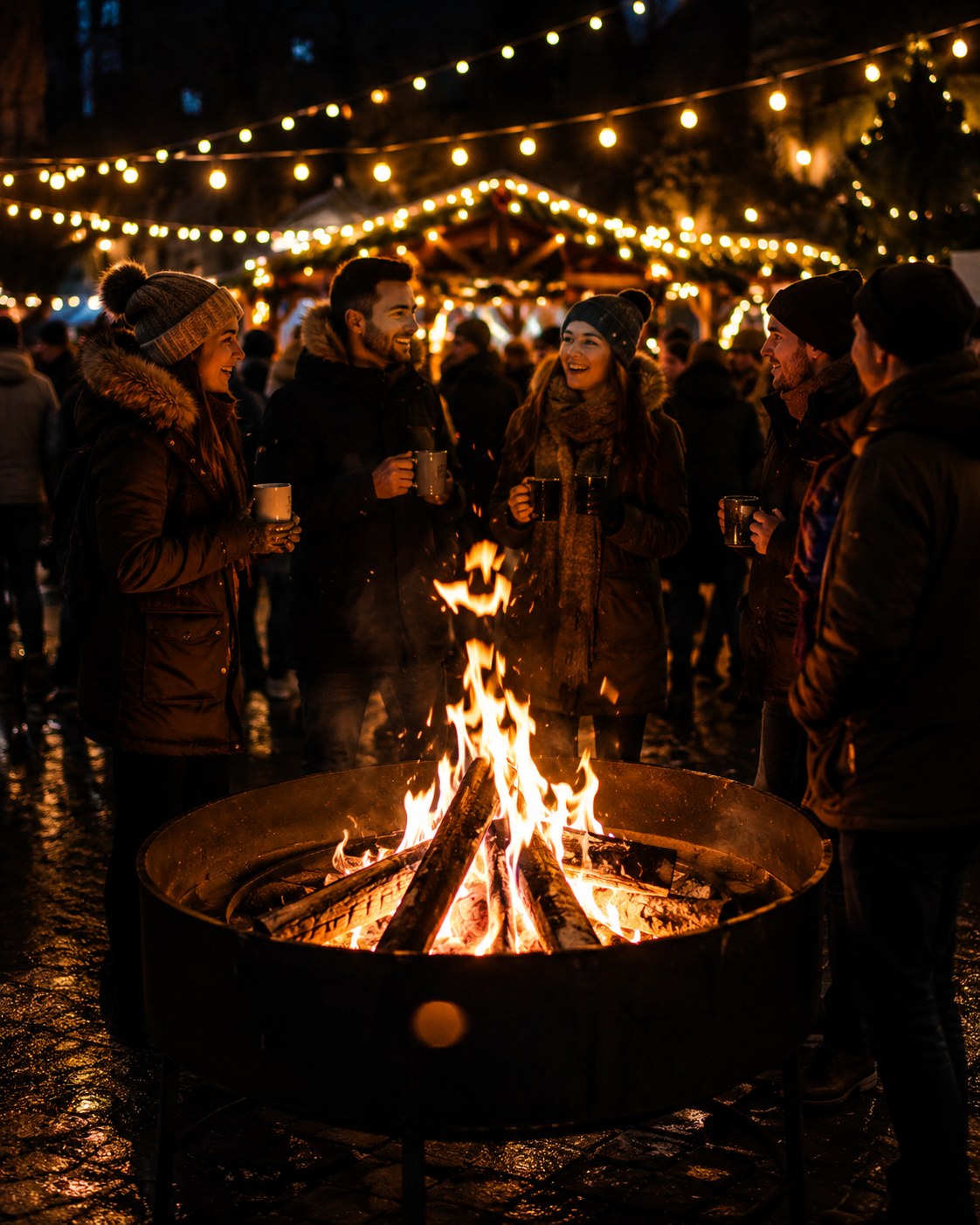 Feuerstelle Firmenweihnachtsmarkt Frankfurt