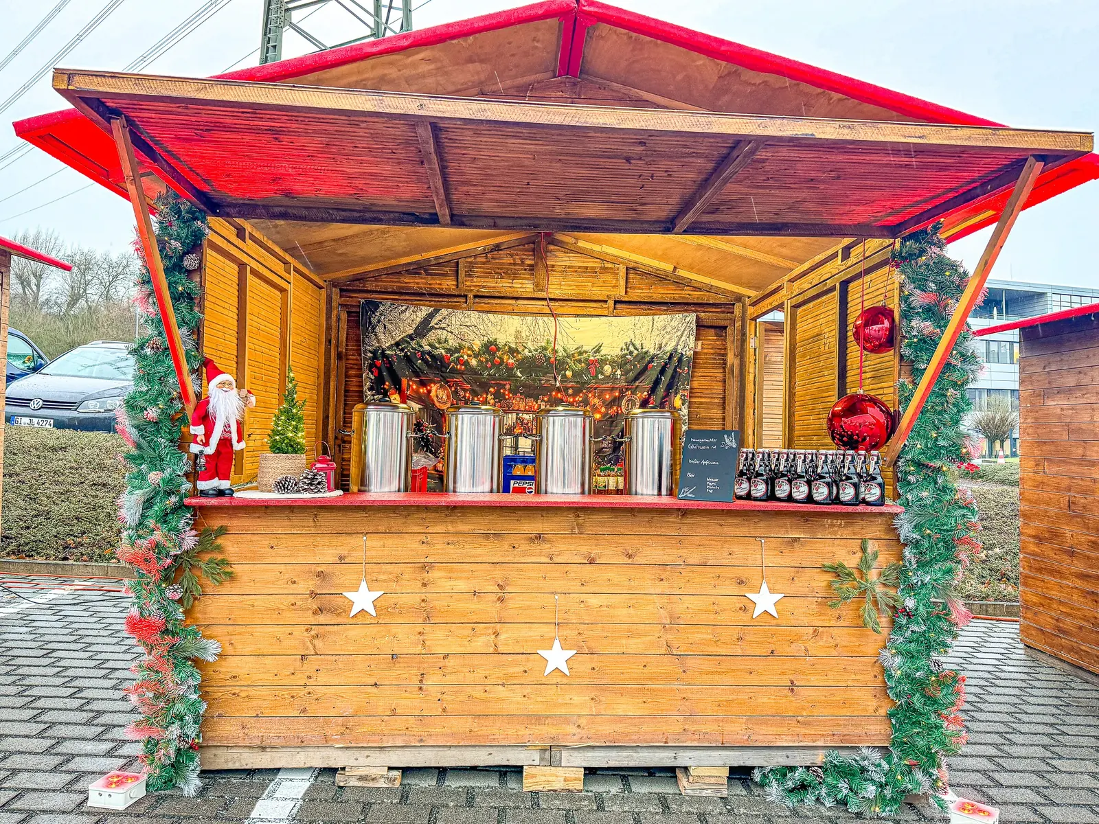 Weihnachtsmarkt Holzhütte für eine Firmenfeier mieten
