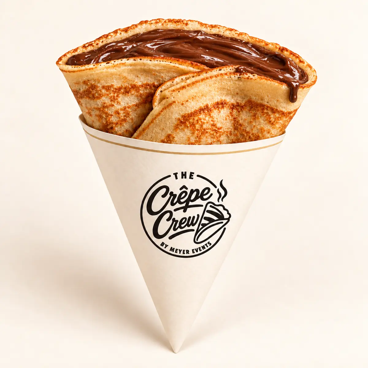 Frischer Crêpe mit Nutella im The Crêpe Crew Papierhalter