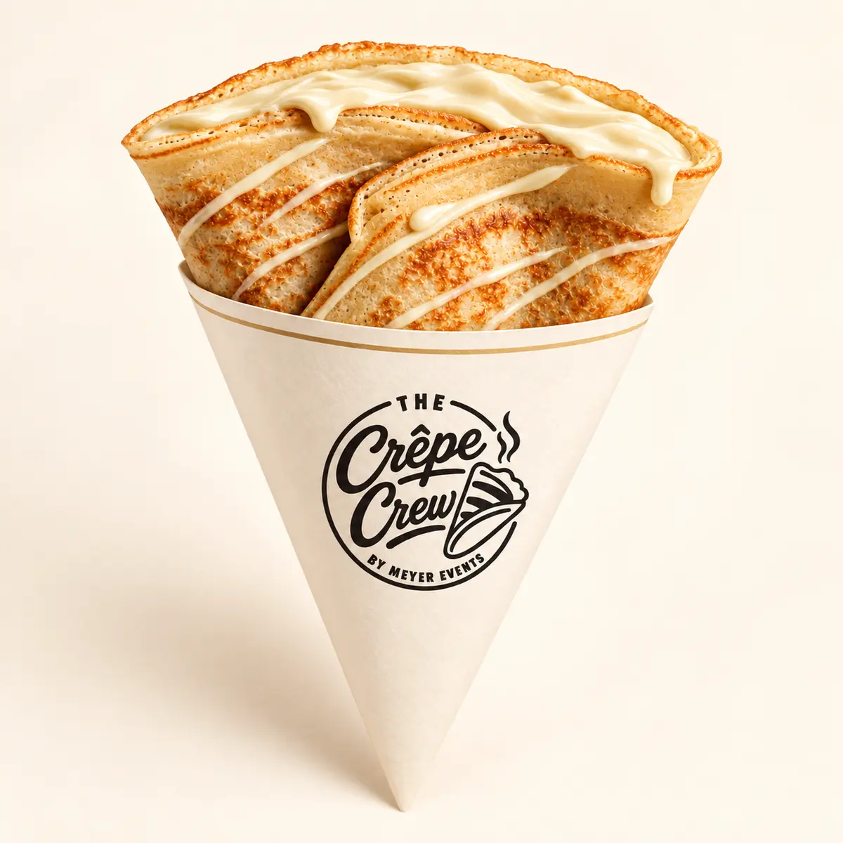 Crêpe mit leckerer weißer Schokoladensoße von The Crêpe Crew